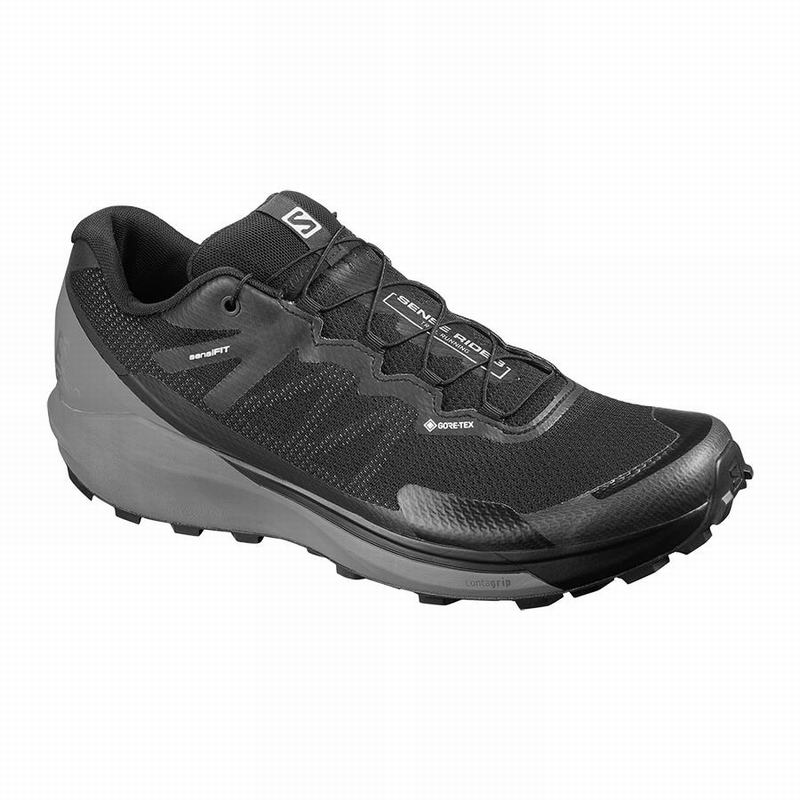 Chaussure Running Salomon Homme Noir - Salomon SENSE RIDE 3 GTX INVIS. FIT - France (7258-MVSHY)